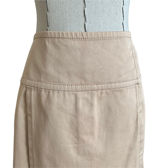 Celine Pleated Khaki Tan Cotton Blend Skirt Classic sz 36 - Picture 3 of 11